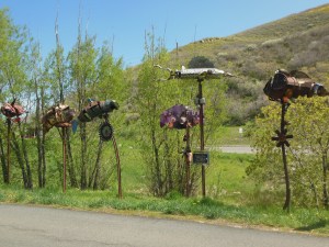 Sculpture along trail