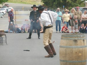 Staged cowboy show in Cody