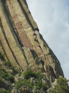 two climbers on Devils Tower 