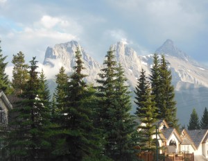Another  shot of 3 Sisters mountains outside our door at 8:30 pm 
