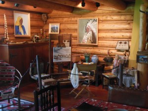 Interior of Whyte home showing artist work space