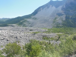 Frank slide at Turtle Mtn in Crowsnest area 