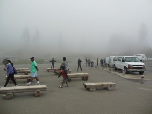 Fog at Mt. Ranier visitor center on Friday