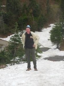 Trails partially covered by snow
