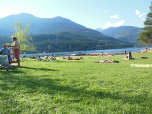 Lost Lake, Dads at left working on grill 