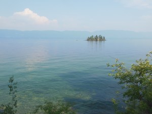 Flathead Lake with one of its islands 