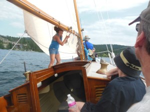 Our skipper, in the shorts 