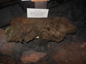 Sample of copper  ore at Copperworld Mining Museum 