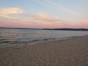 Grand Traverse Bay sunset across hotel 