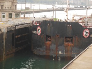 Freighter in the locks 