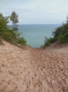 Looking down the Log Flume site in  Pictured Rocks National Lakeshore 