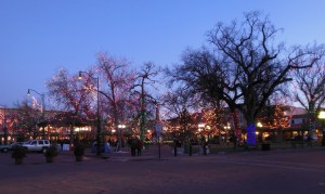 Plaza at dusk
