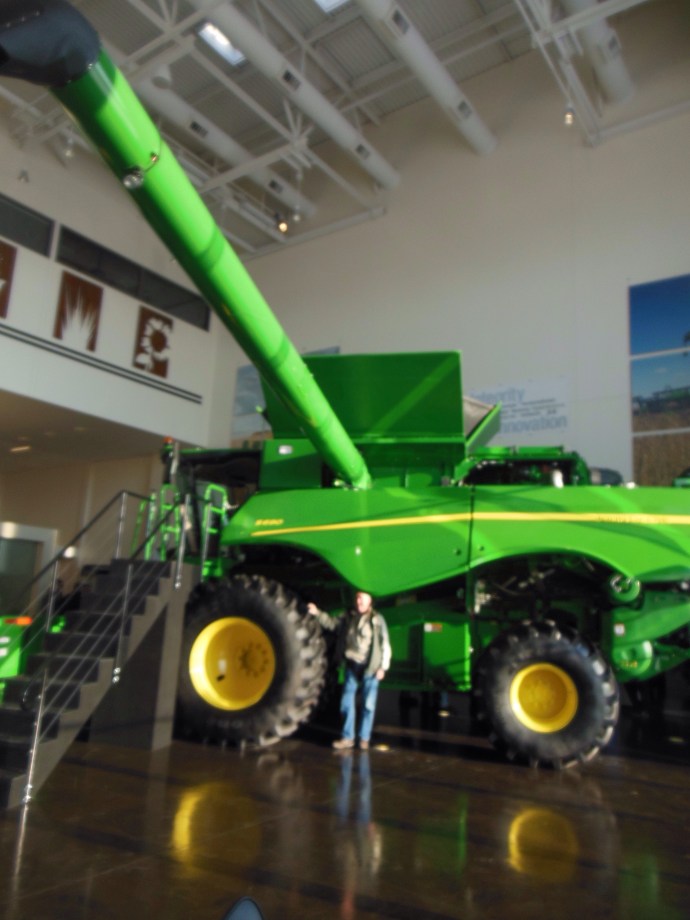 Side view of combine