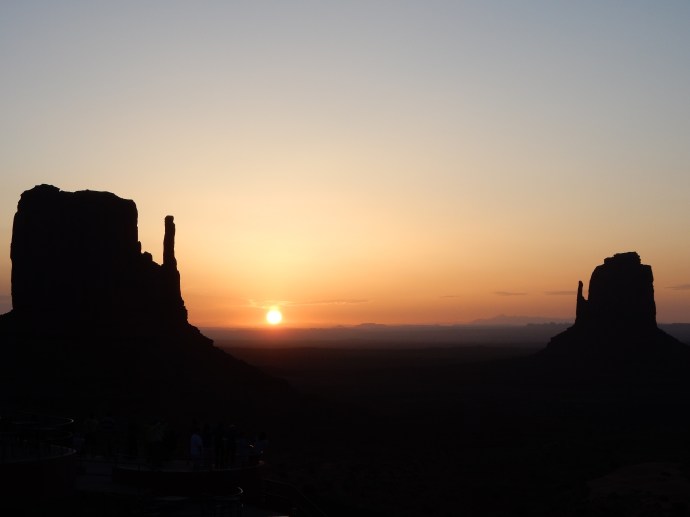 sunrise Monday showing left and right mitten
