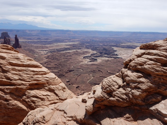 View from Mesa Arch in  Canyonlands NP