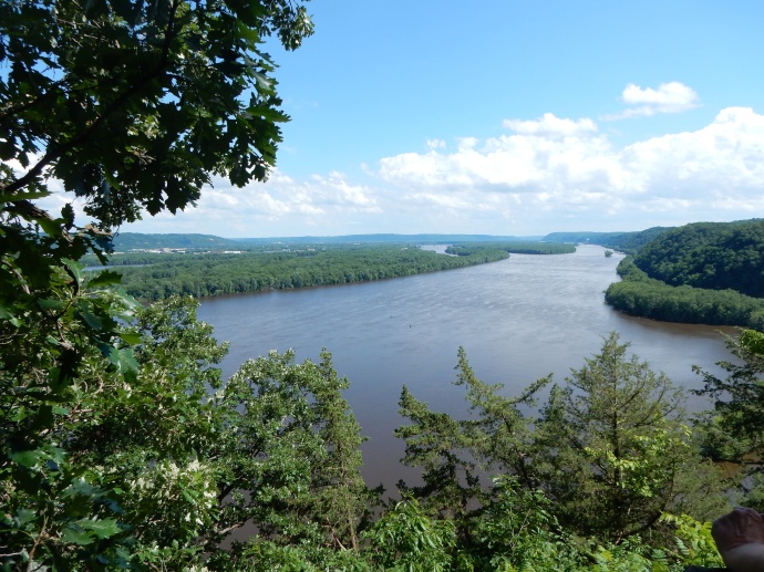 View of the Mississippi looking south from Effigy Mounds  National  Monument in IA