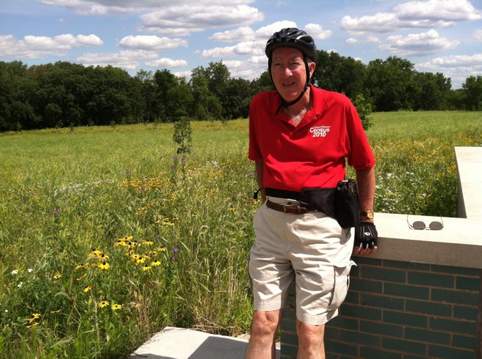 Bike riding at Coldwater Spring south of Minnehaha Park along the Mississippi River