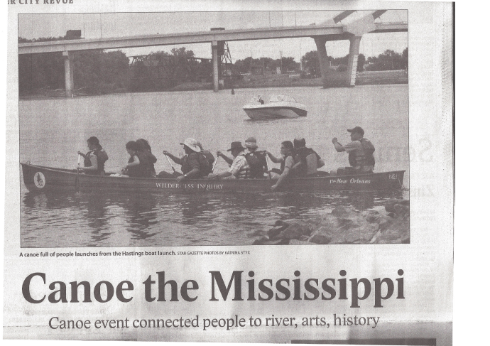 Hastings newspaper article on river canoeing 