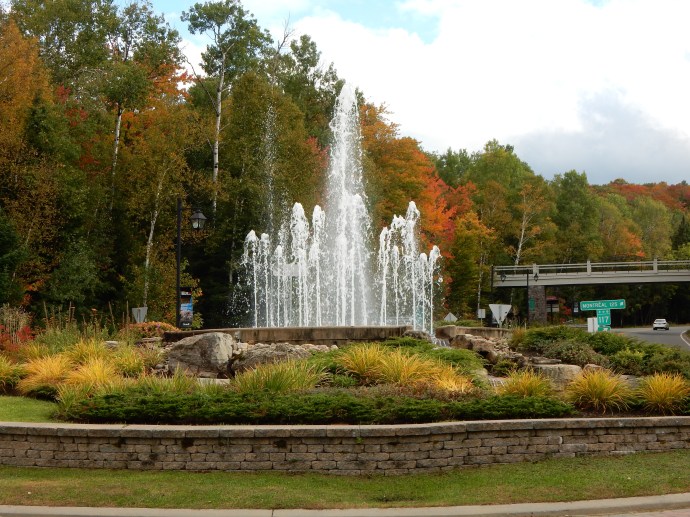 Fountain one block from  our lodging