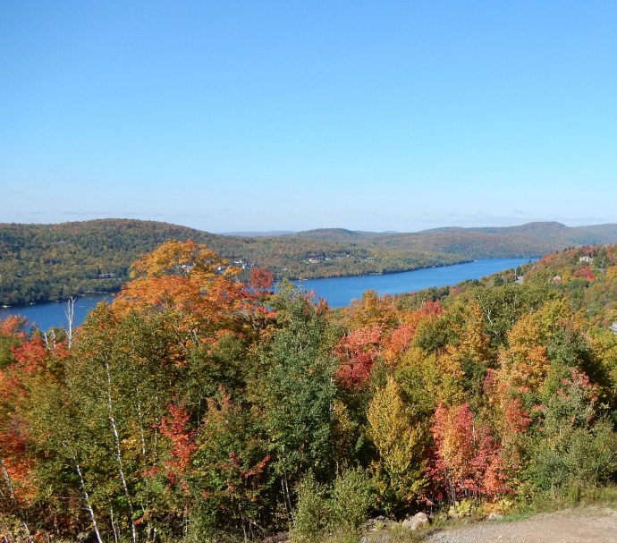 Gondola window shot Mont Tremblant Lake