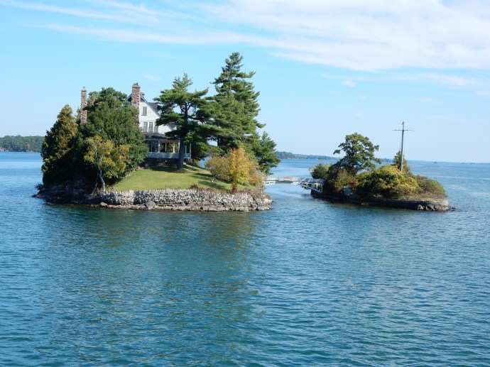 That small bridge actually connects a Canadian island with a U.S. island