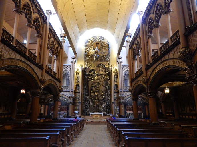 Bronze sculpture in chapel