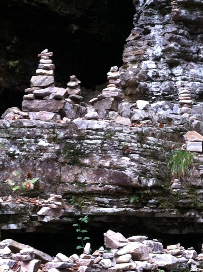 cairns along Ausable Chasm trail 