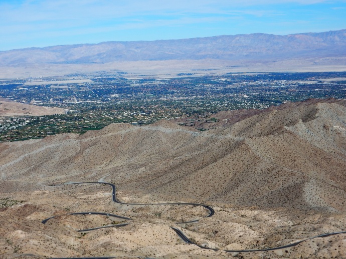Looking down at Palm Desert CA