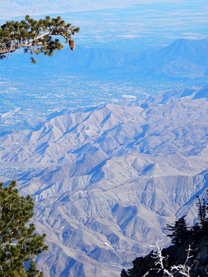 View of Coachella Valley from observation deck at Palm Springs tramway