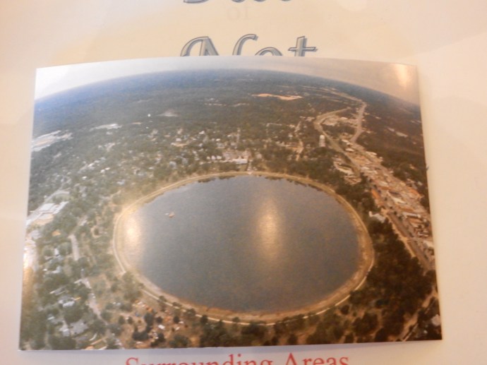 Postcard showing the round lake at DeFuniak Springs