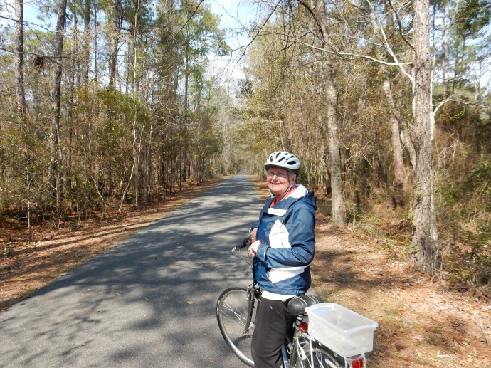 Chris near the trail head in St. Marks of the Tallahassee to St. Marks trail