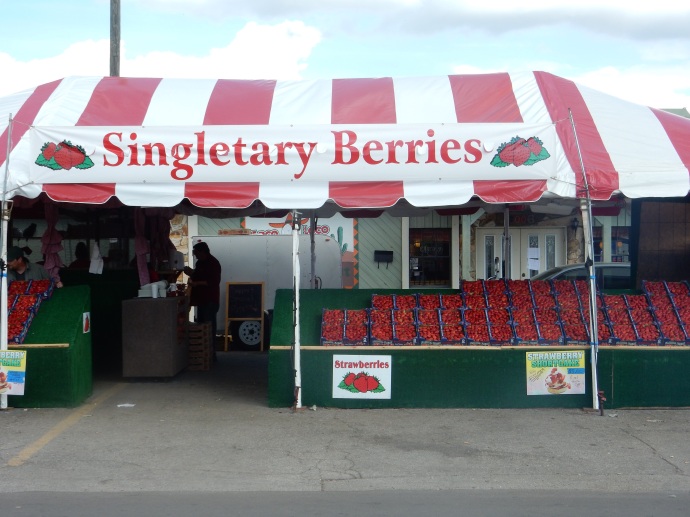 Strawberries on sale