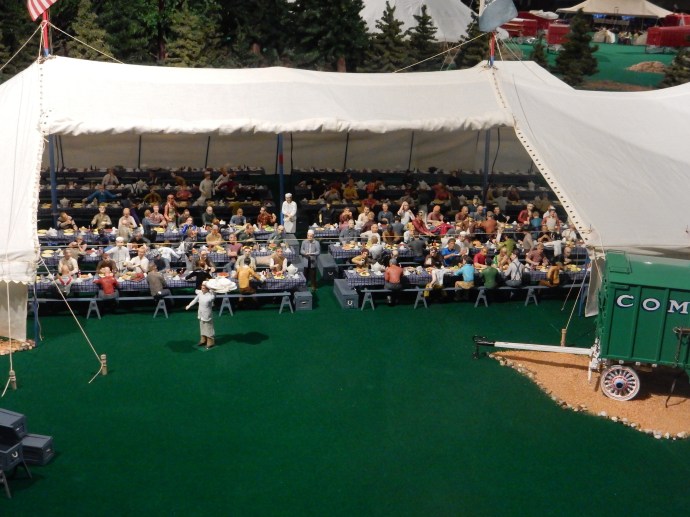 Feeding the performers and workers in the Howard Brothers model circus