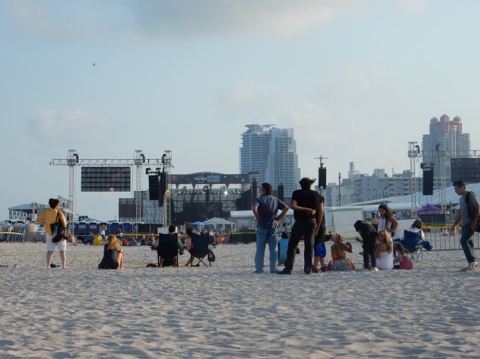Our beach view of the music concert
