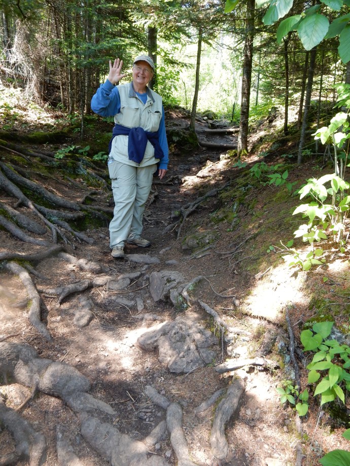 Chris hiking down towards Lake Superior