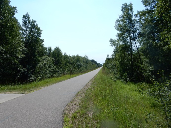 The sunny Paul Bunyan Trail 