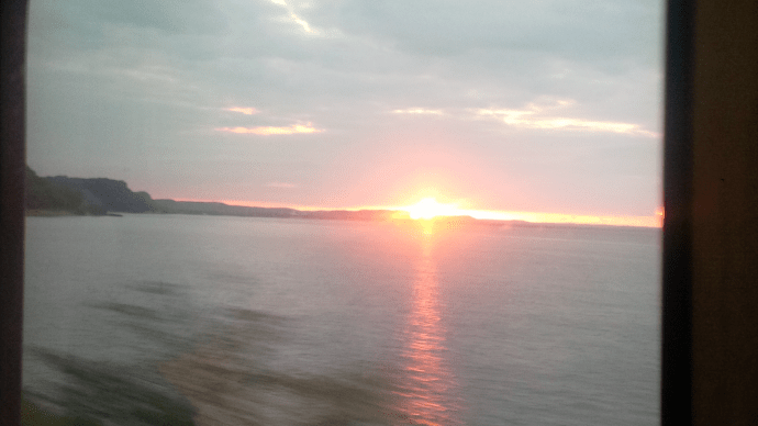 Sunset over Lake Pepin on Mississippi River