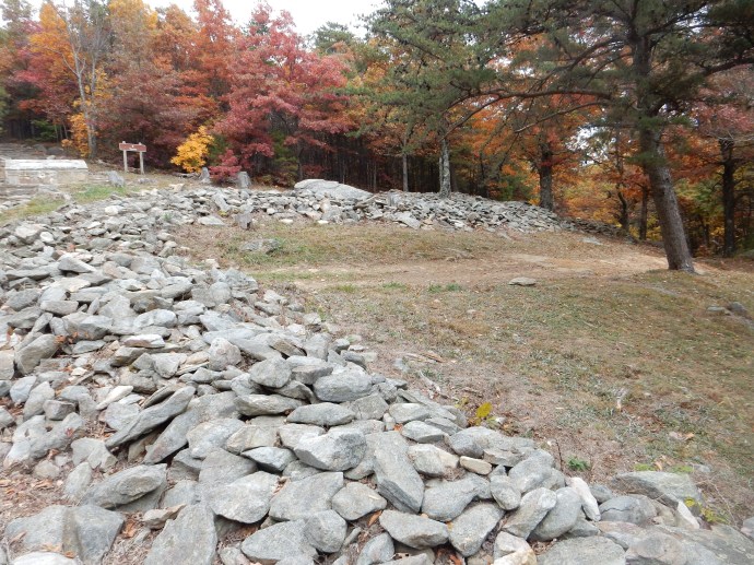 One view of the stone wall at Fort Mountain state park in GA
