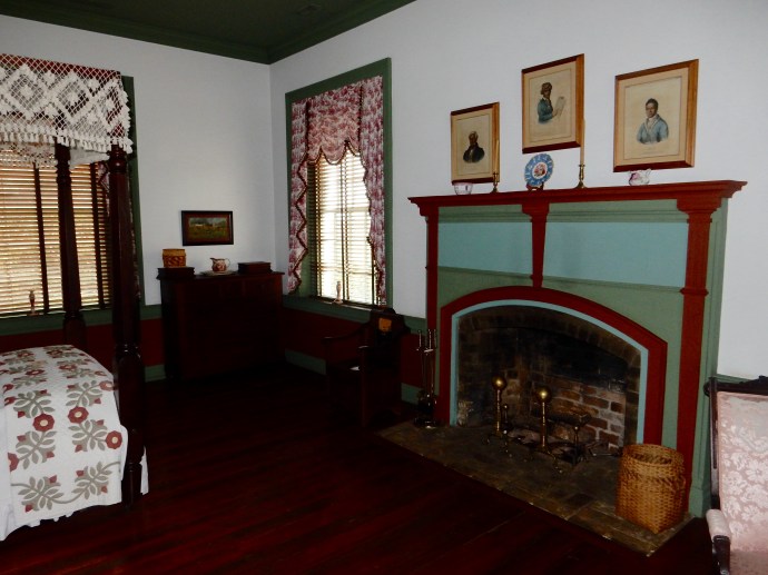 Interior room with original paint colors restored at Chief Joseph Vann Historic Site in GA 