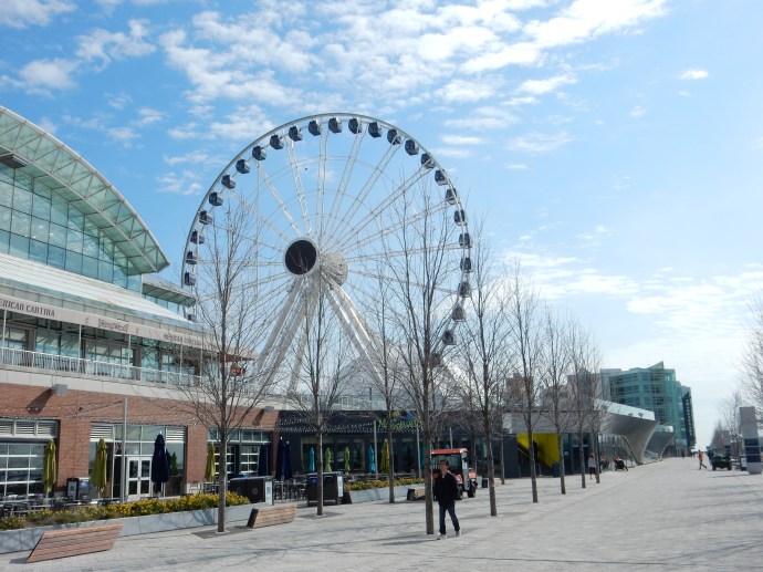 Navy Pier viewed looking out toward Lake Michigan