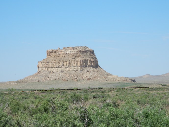 Fajada Butte in Chaco Canyon rises 300 feet from canyon floor-used to mark equinoxes and solstices