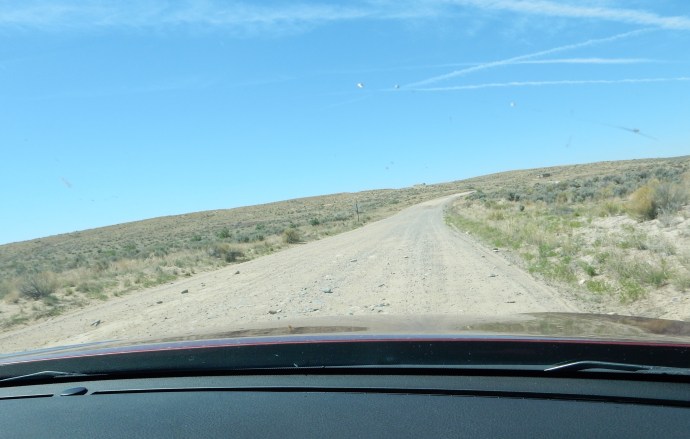 Viewing the dirt road portion of our trip