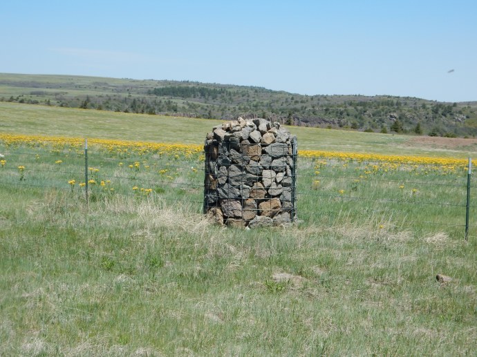 On Johnson mesa, numerous fence posts are made from stones