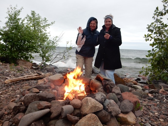 Chris and Kathy at Tuesday night's bonfire at Lakeside Cottages