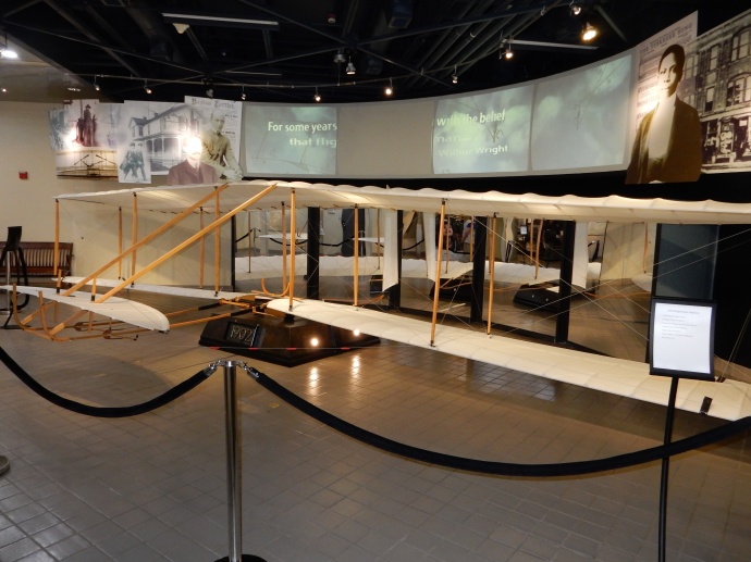 A replica of the Wright Flyer in the museum
