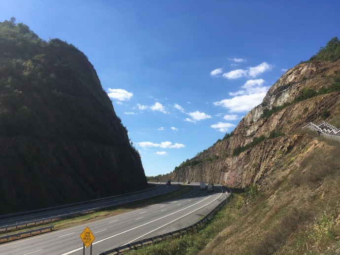 Driving through western Maryland's Sideling Hill