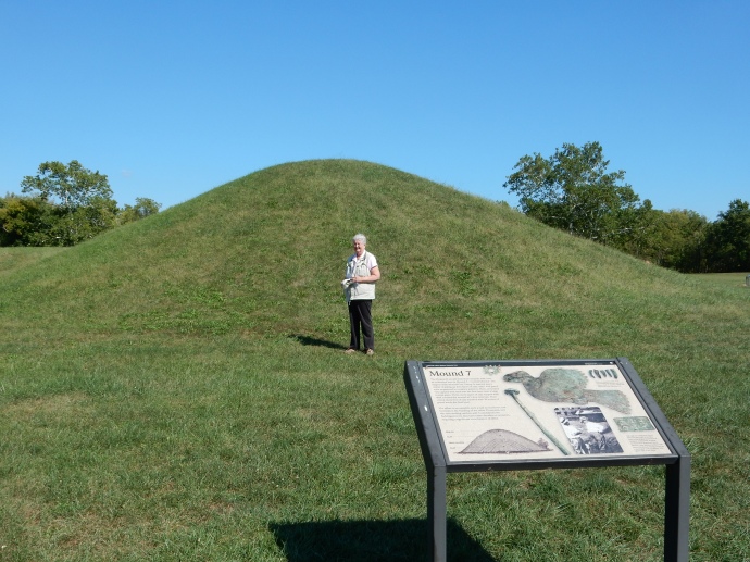 Chris at one of the mounds at Hopewell Culture
