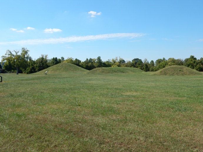 Several of the mounds at the Mound Group at Hopewell Culture