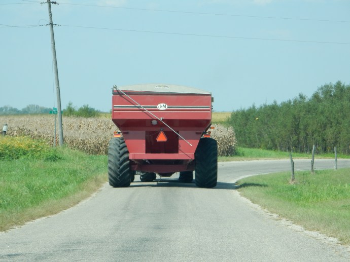 Traveling along one of our back roads. No Interstate highway here.