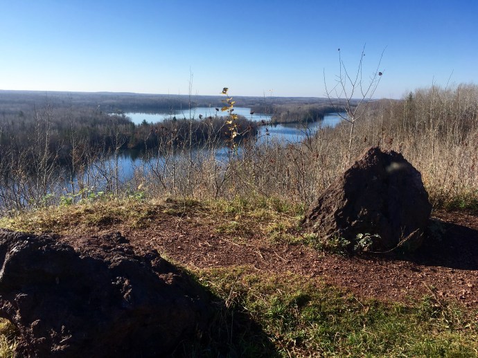 Looking down on Cuyuna Country Recreation Area from one overlook